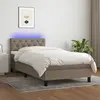 Image de vidaXL Sommier à lattes de lit avec matelas LED Taupe 80x200 cm Tissu