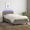 Image de vidaXL Sommier à lattes de lit avec matelas LED Taupe 90x190 cm Tissu