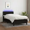 Image de vidaXL Sommier à lattes de lit avec matelas LED Noir 100x200 cm Tissu