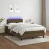 Image de vidaXL Sommier à lattes de lit matelas et LED Marron foncé 120x200 cm