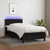 Image de vidaXL Sommier à lattes de lit avec matelas et LED Noir 80x200cm Tissu