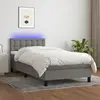Image de vidaXL Sommier à lattes de lit avec matelas et LED Gris foncé 90x200cm