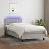 Image de vidaXL Sommier à lattes de lit matelas LED Gris clair 100x200 cm Tissu