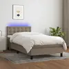 Image de vidaXL Sommier à lattes de lit avec matelas LED Taupe 100x200 cm Tissu