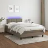 Image de vidaXL Sommier à lattes de lit avec matelas LED Taupe 120x200 cm Tissu