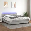 Image de vidaXL Sommier à lattes de lit et matelas et LED Gris clair 180x200 cm