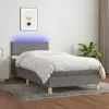 Image de vidaXL Sommier à lattes de lit avec matelas et LED Gris foncé 90x190cm
