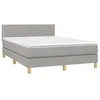 Image de vidaXL Sommier à lattes de lit et matelas et LED Gris clair 140x190 cm