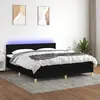 Image de vidaXL Sommier à lattes de lit avec matelas LED Noir 160x200 cm Tissu