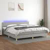 Image de vidaXL Sommier à lattes de lit matelas LED Gris clair 200x200 cm Tissu