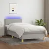 Image de vidaXL Sommier à lattes de lit avec matelas et LED Gris clair 90x190cm