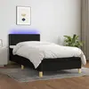 Image de vidaXL Sommier à lattes de lit avec matelas LED Noir 100x200 cm Tissu