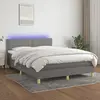Image de vidaXL Sommier à lattes de lit et matelas et LED Gris foncé 140x190 cm