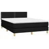 Image de vidaXL Sommier à lattes de lit avec matelas LED Noir 140x190 cm Tissu