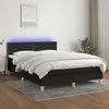 Image de vidaXL Sommier à lattes de lit avec matelas LED Noir 140x190 cm Tissu