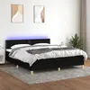 Image de vidaXL Sommier à lattes de lit avec matelas LED Noir 180x200 cm Tissu