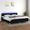 Image de vidaXL Sommier à lattes de lit et matelas et LED Noir 200x200 cm Tissu