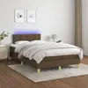 Image de vidaXL Sommier à lattes de lit matelas et LED Marron foncé 120x200 cm