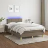 Image de vidaXL Sommier à lattes de lit avec matelas LED Taupe 120x200 cm Tissu