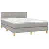 Image de vidaXL Sommier à lattes de lit et matelas et LED Gris clair 140x190 cm