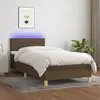 Image de vidaXL Sommier à lattes de lit et matelas et LED Marron foncé 80x200cm
