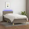 Image de vidaXL Sommier à lattes de lit avec matelas LED Taupe 90x200 cm Tissu