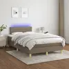 Image de vidaXL Sommier à lattes de lit avec matelas LED Taupe 120x200 cm Tissu