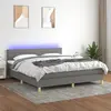 Image de vidaXL Sommier à lattes de lit et matelas et LED Gris foncé 180x200 cm