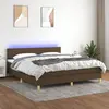 Image de vidaXL Sommier à lattes de lit matelas et LED Marron foncé 180x200cm