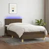 Image de vidaXL Sommier à lattes de lit matelas et LED Marron foncé 100x200cm