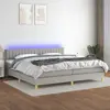 Image de vidaXL Sommier à lattes de lit matelas LED Gris clair 200x200 cm Tissu