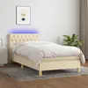 Image de vidaXL Sommier à lattes de lit avec matelas LED Crème 90x190 cm Tissu