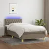 Image de vidaXL Sommier à lattes de lit avec matelas LED Taupe 90x200 cm Tissu
