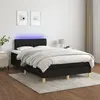 Image de vidaXL Sommier à lattes de lit avec matelas LED Noir 120x200 cm Tissu