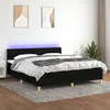 Image de vidaXL Sommier à lattes de lit avec matelas LED Noir 180x200 cm Tissu
