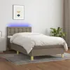 Image de vidaXL Sommier à lattes de lit avec matelas LED Taupe 90x190 cm Tissu