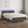 Image de vidaXL Sommier à lattes de lit matelas et LED Marron foncé 140x200 cm