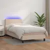Image de vidaXL Sommier à lattes de lit avec matelas et LED Cappuccino 90x200cm