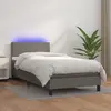 Image de vidaXL Sommier à lattes de lit et matelas et LED Gris 100x200 cm