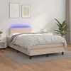 Image de vidaXL Sommier à lattes de lit avec matelas LED Cappuccino 120x200 cm