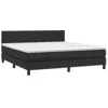Image de vidaXL Sommier à Lattes de Lit avec Matelas et LED, Lit Rembourré, Lit Double, Lit Adulte de Chambre à Coucher Intérieur, Moderne, Noir 160x200 cm