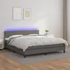 Image de vidaXL Sommier à lattes de lit avec matelas et LED Gris 160x200 cm