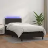 Image de vidaXL Sommier à lattes de lit avec matelas et LED Noir 80x200 cm