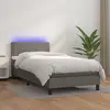 Image de vidaXL Sommier à lattes de lit avec matelas et LED Gris 100x200 cm
