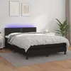 Image de vidaXL Sommier à lattes de lit avec matelas et LED Noir 140x200cm