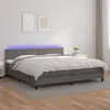 Image de vidaXL Sommier à lattes de lit avec matelas et LED Gris 200x200 cm