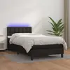 Image de vidaXL Sommier à lattes de lit avec matelas et LED Noir 80x200 cm