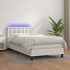 Image de vidaXL Sommier à lattes de lit avec matelas et LED Blanc 90x190cm
