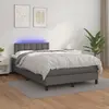 Image de vidaXL Sommier à lattes de lit avec matelas et LED Gris 120x200 cm