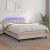 Image de vidaXL Sommier à lattes de lit avec matelas LED Cappuccino 140x200 cm